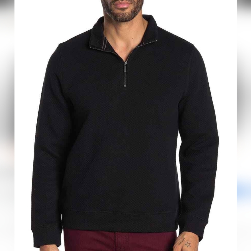 Toscana Mock Neck Quilted  1/4 Zip Pullover. Size Small.